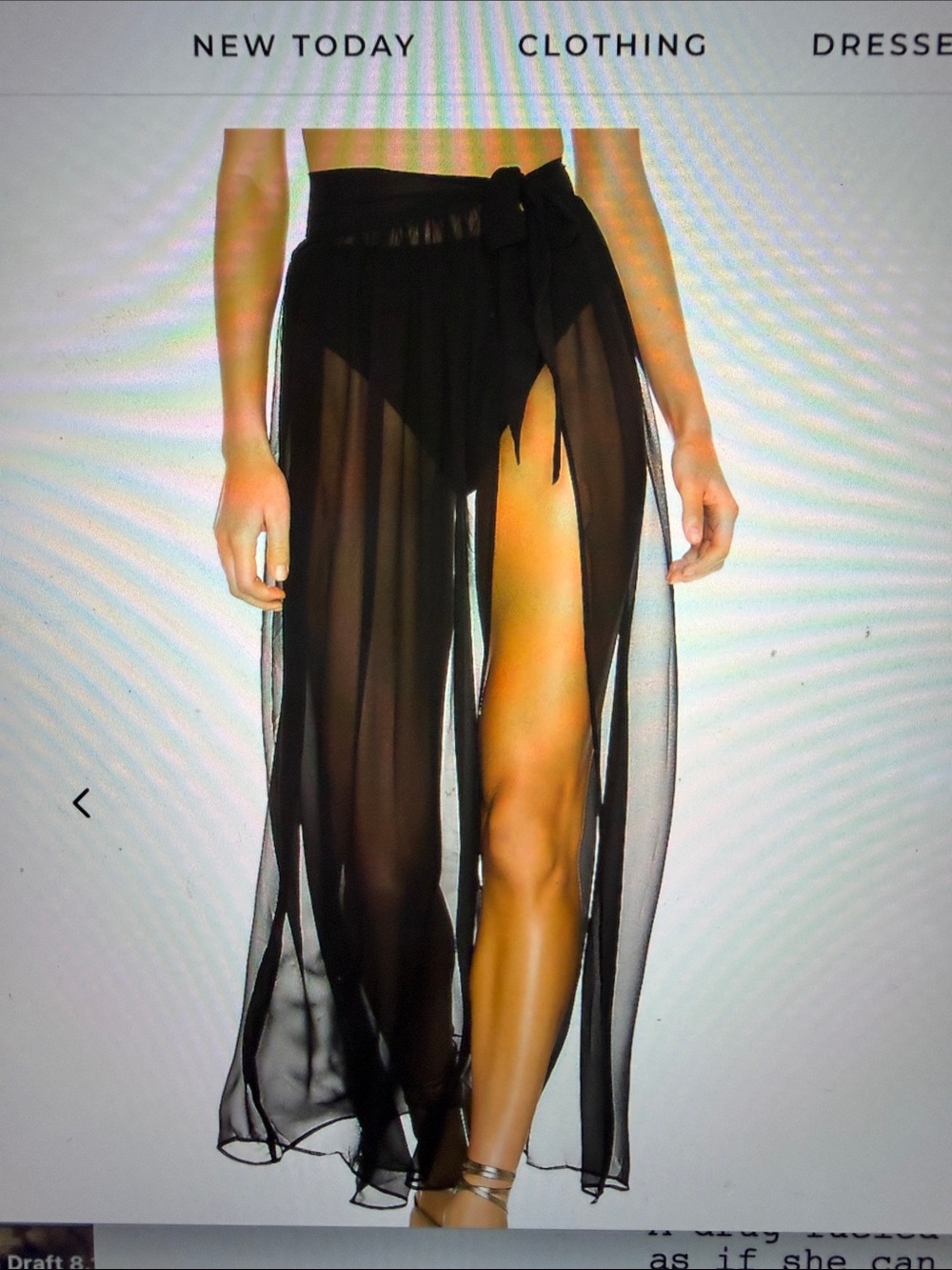 superdown Black Sheer Wrap Swim Sarong